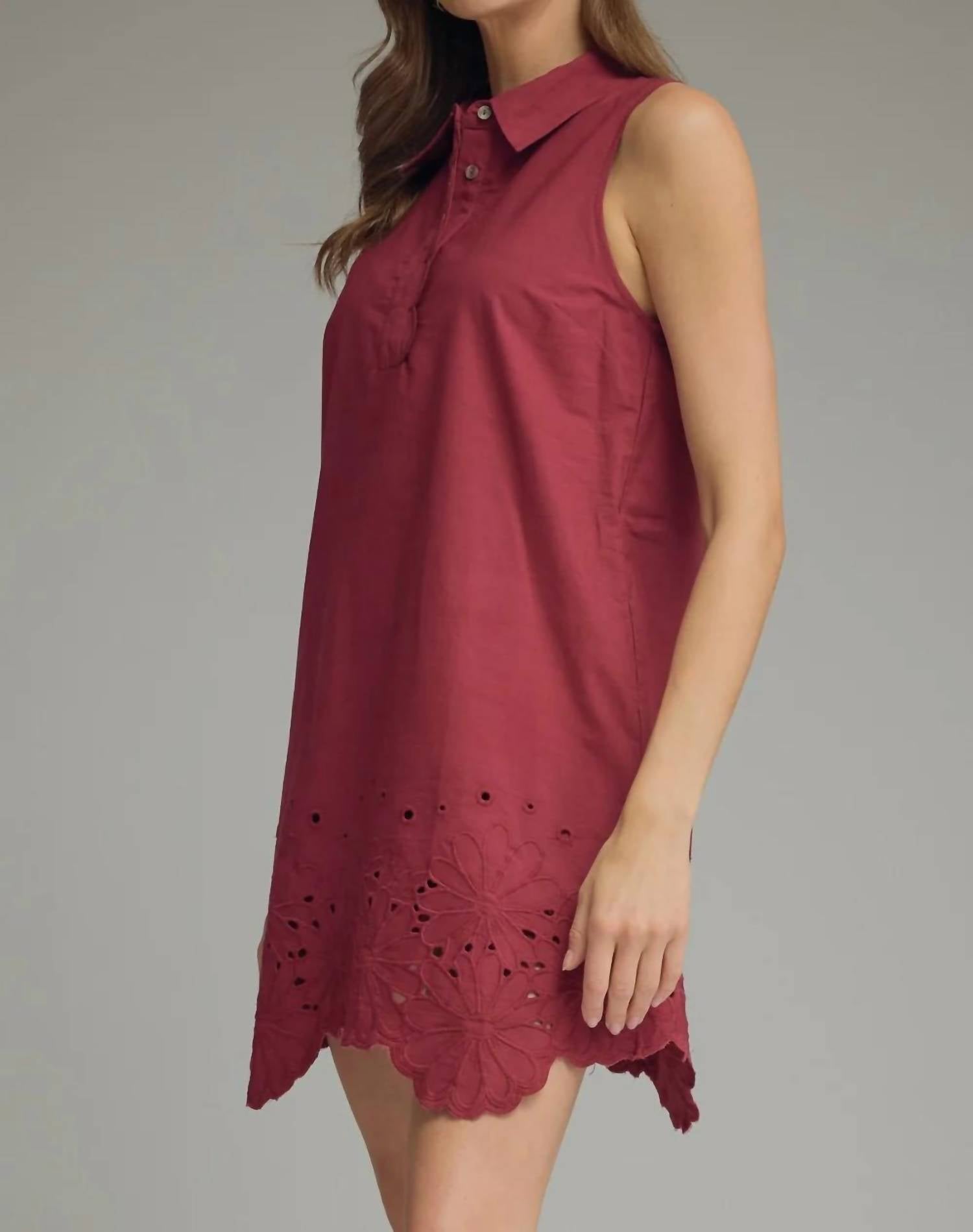 Entro - Eyelet Sleeveless Dress