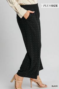 Umgee - High Waist Pull On Wide Leg Pant Plus