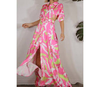 Mulla - Back Open Waistband Shirt Maxi Dress