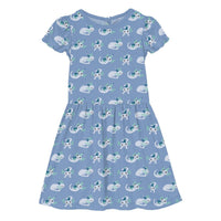 Kickee - Girls' Flutter Sleeve Twirl Dress with Pockets