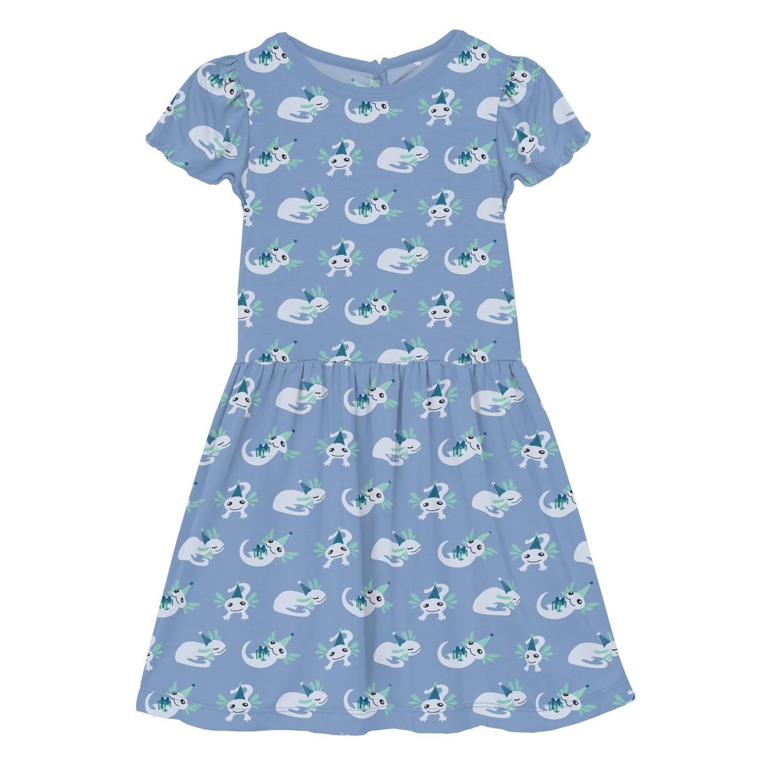 Kickee - Girls' Flutter Sleeve Twirl Dress with Pockets