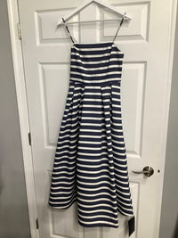 English Factory - Women's Striped Pleated Midi Dress