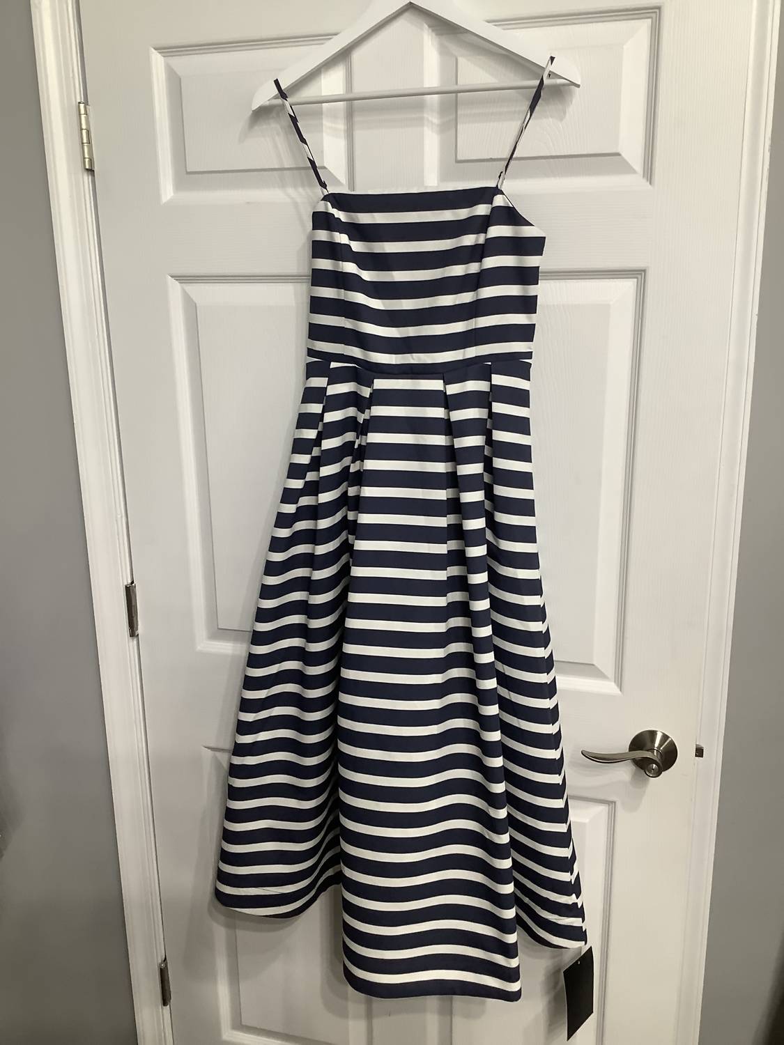 English Factory - Women's Striped Pleated Midi Dress