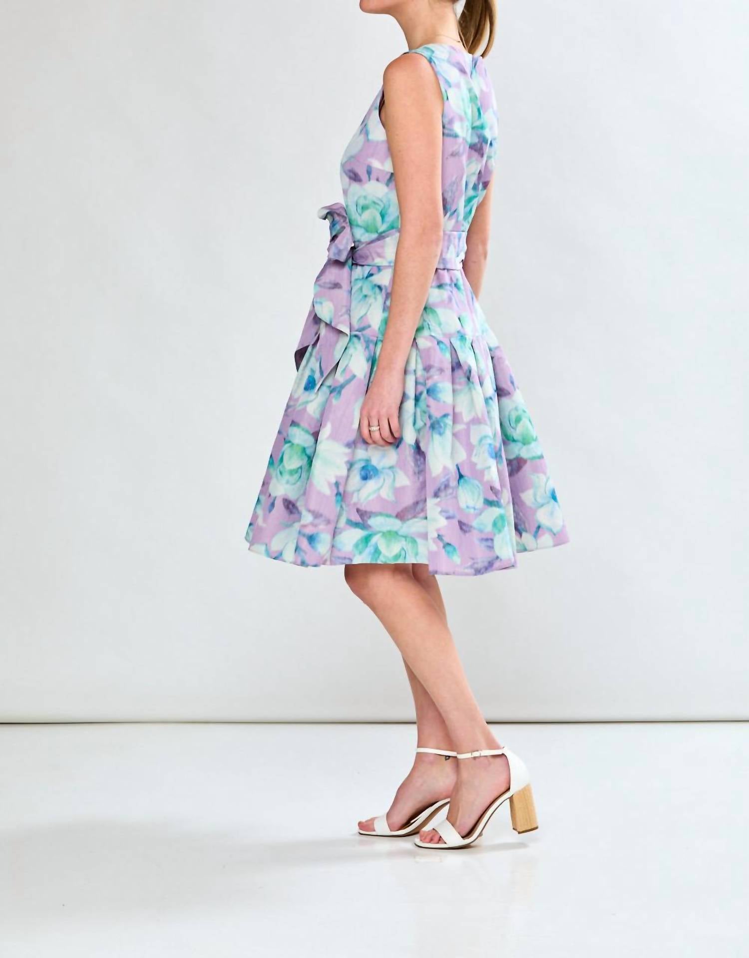 SARA CAMPBELL Giselle Midi Dress in lilac floral - women's dress - view 6