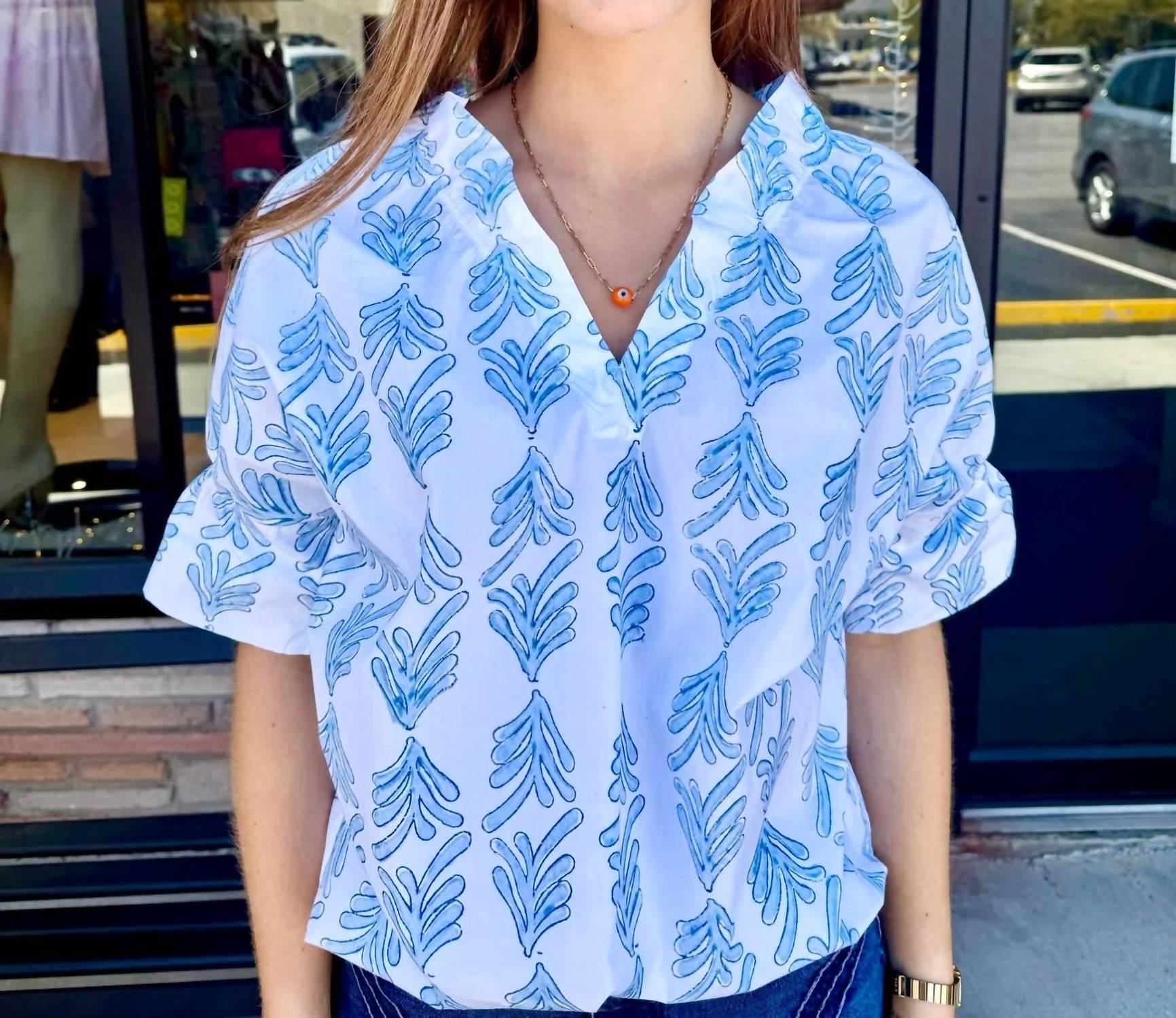 Finley - Crosby Palmetto Print Top