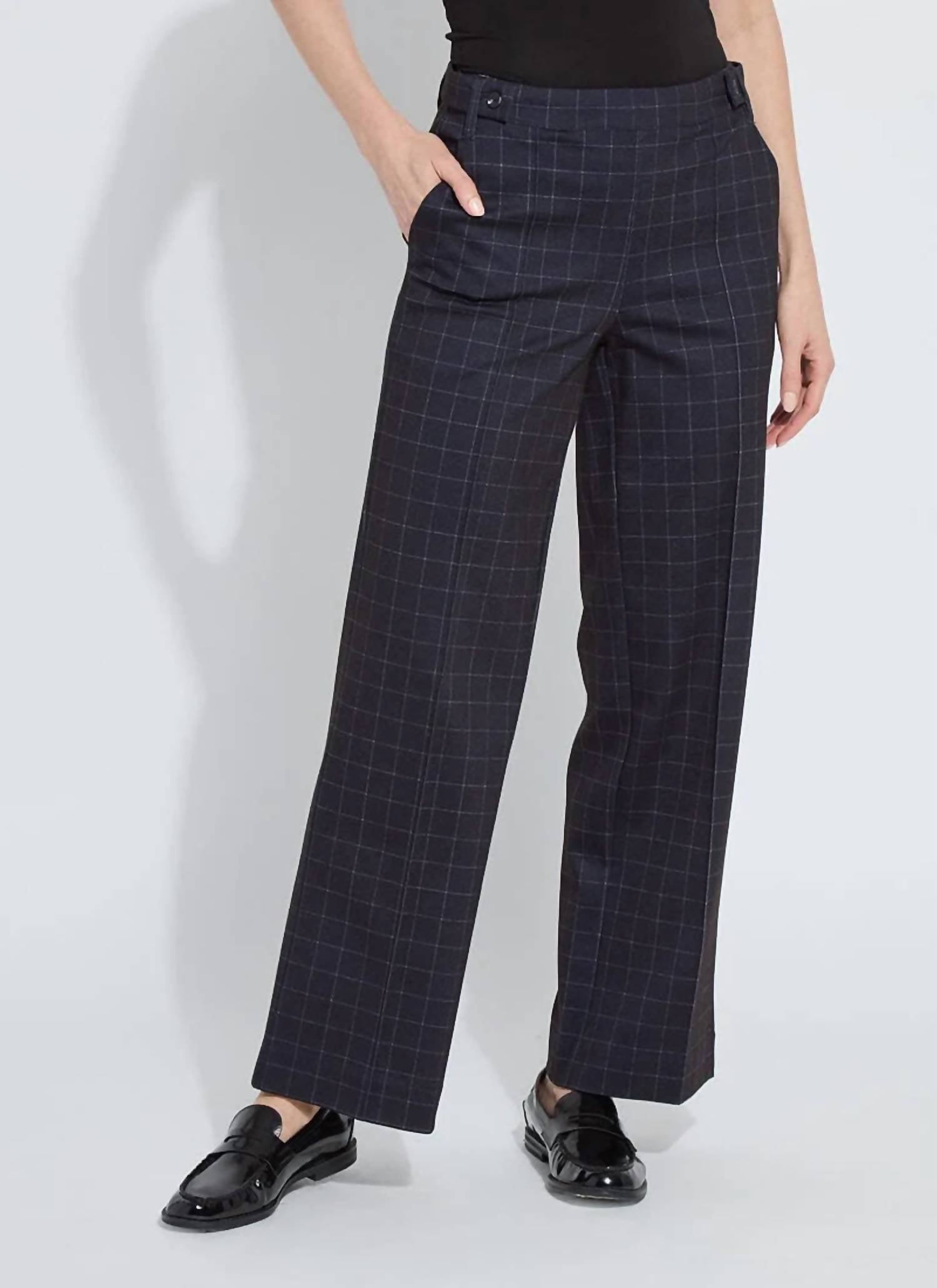 Lysse Women's Zaina Ponte Trouser in cross check plaid - women's pants