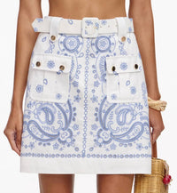 Self-Portrait - Embroidered Mini Skirt