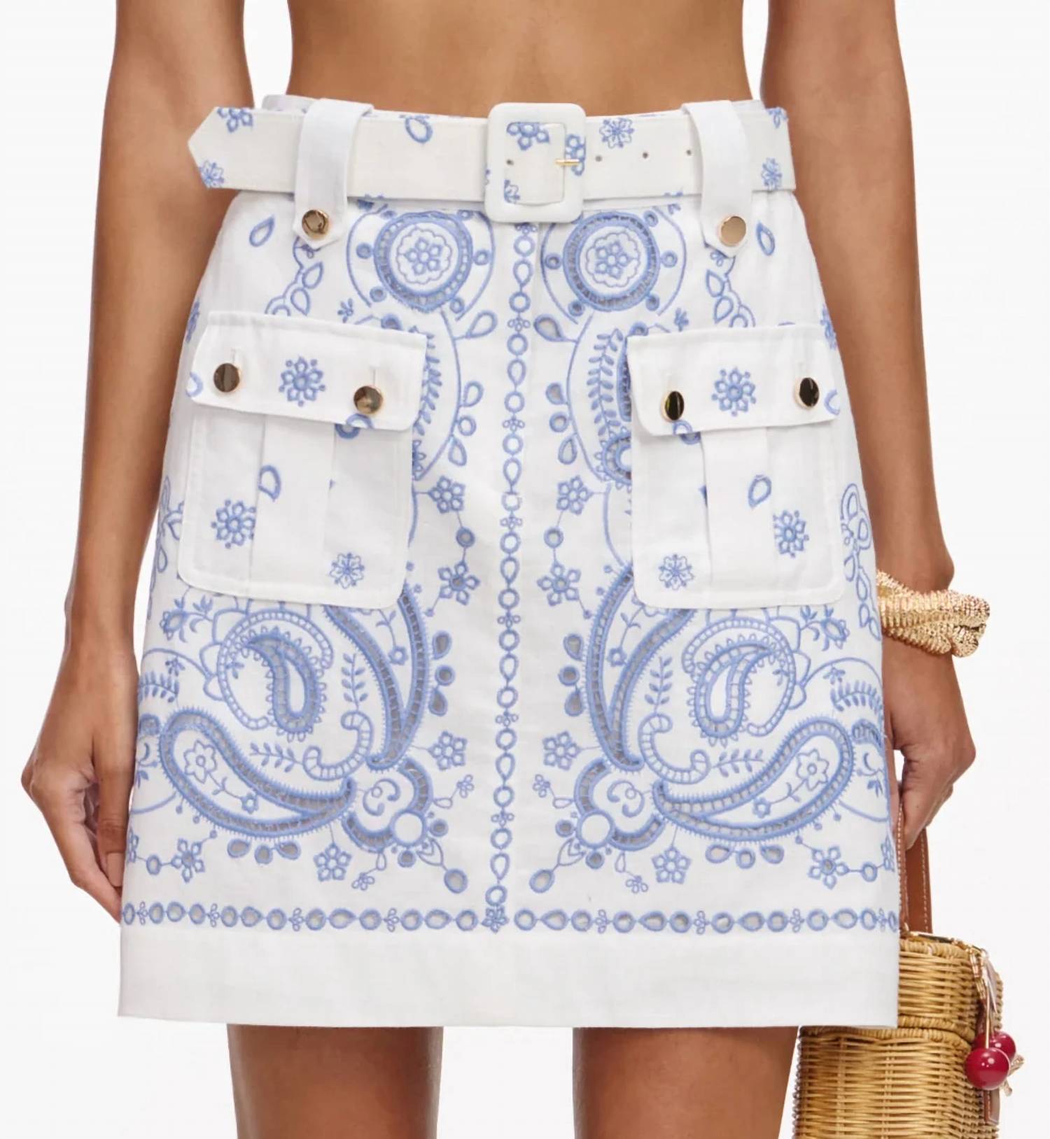 Self-Portrait - Embroidered Mini Skirt