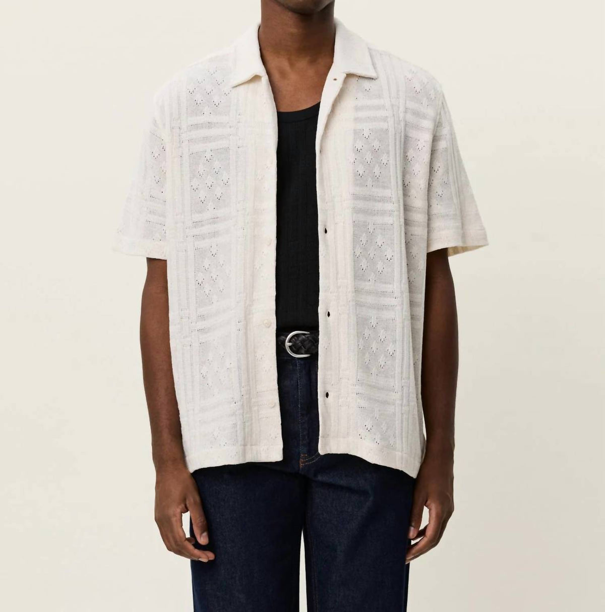 Les Deux - Hector Pointelle Short Sleeve Shirt