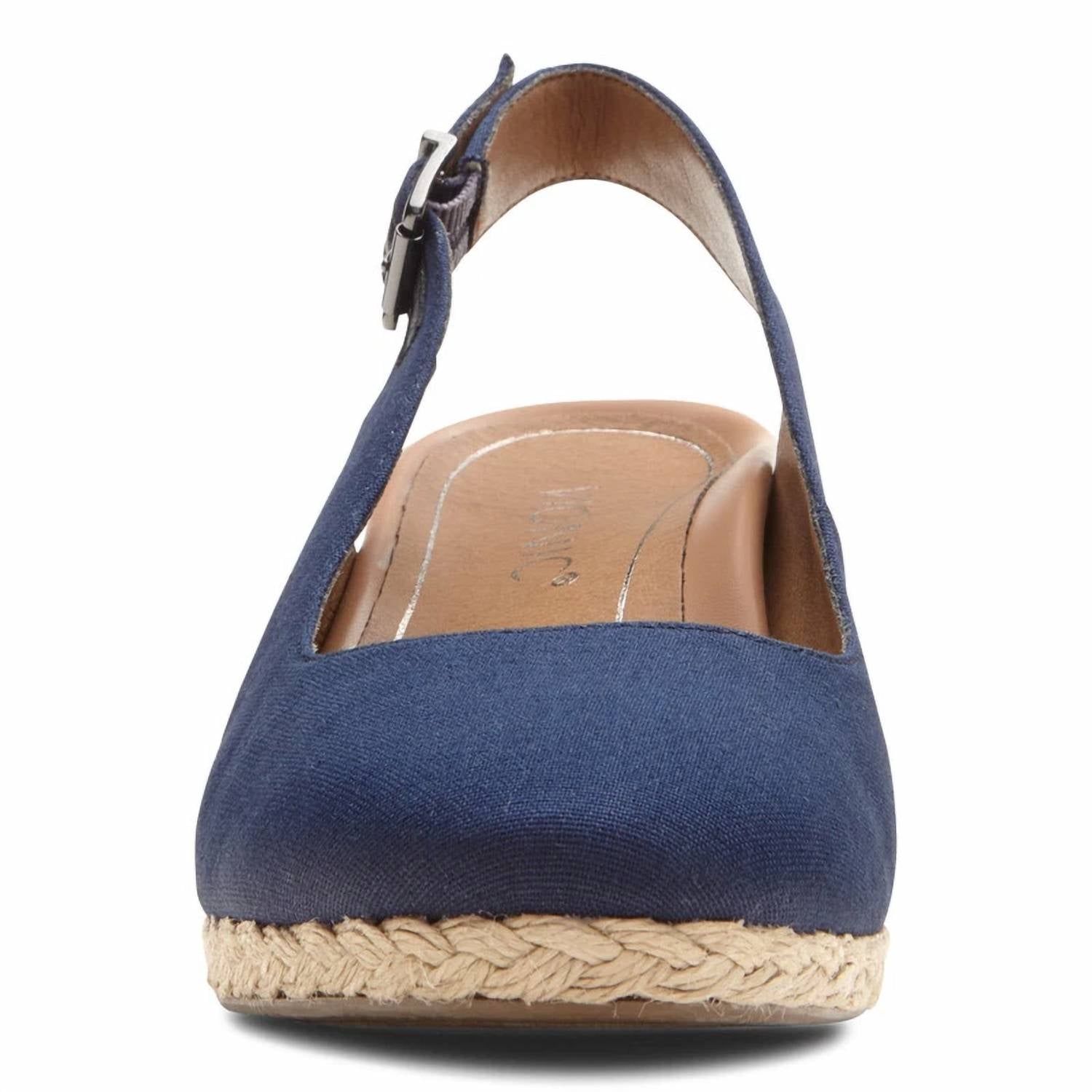 VIONIC Women's Carolina Slingback Wedge Shoes in navy - women's shoe - alternate view