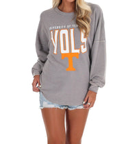 Gameday Couture - University of Tennessee Grey Corded Pullover