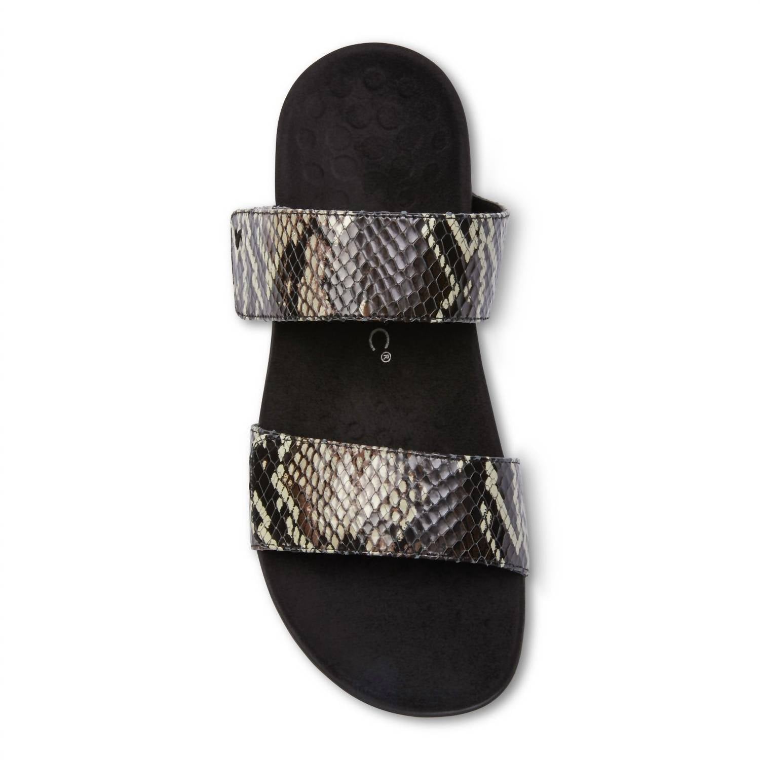 VIONIC WOMEN'S RANDI II SLIDE SANDAL in black - women's sandal - detail view