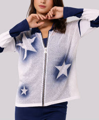 Angel Apparel - Crochet Star Zip-Up Jacket