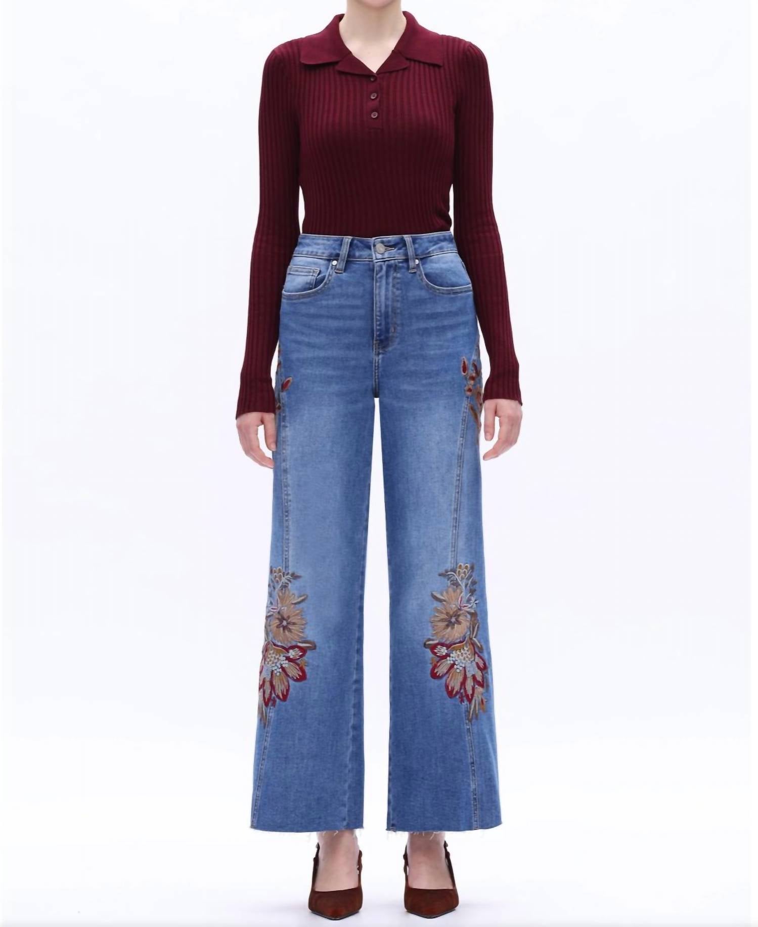 Bayeas - Harvest Bloom Wide Leg Jeans
