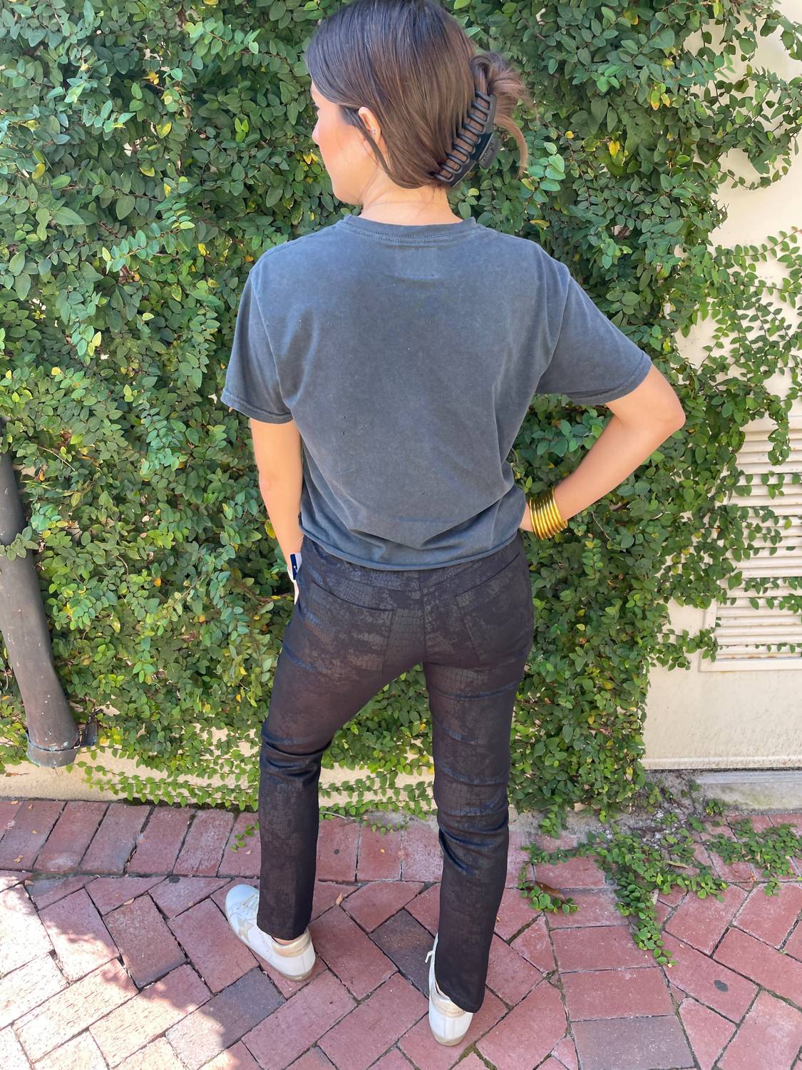 Vegan Leather Snake Control Stretch Pants