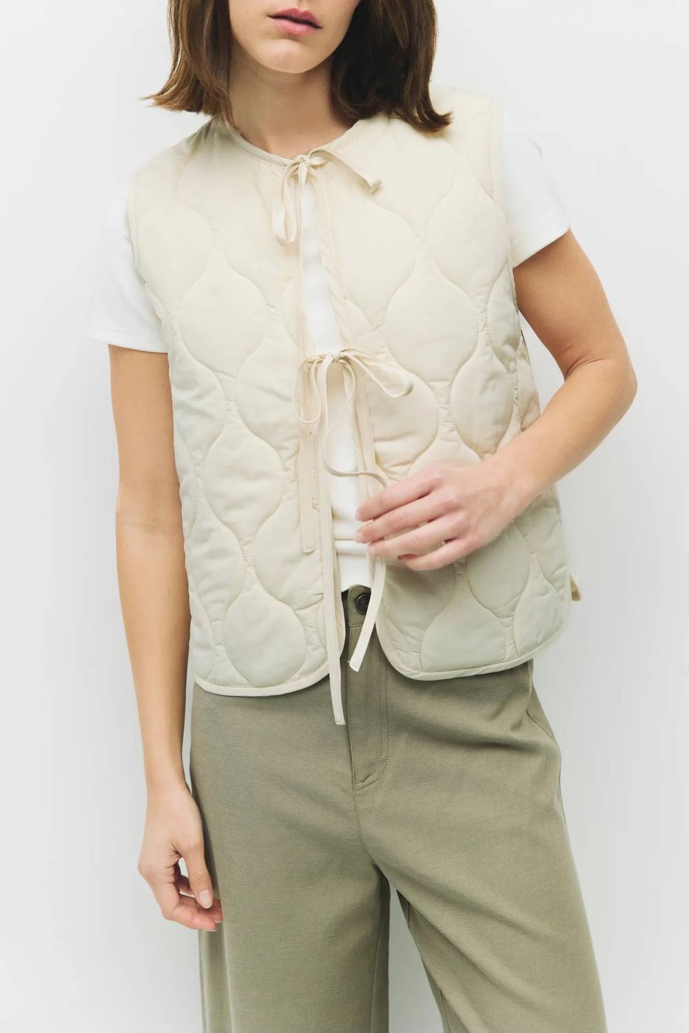 Mod Ref - Quilted Tie-Front Vest