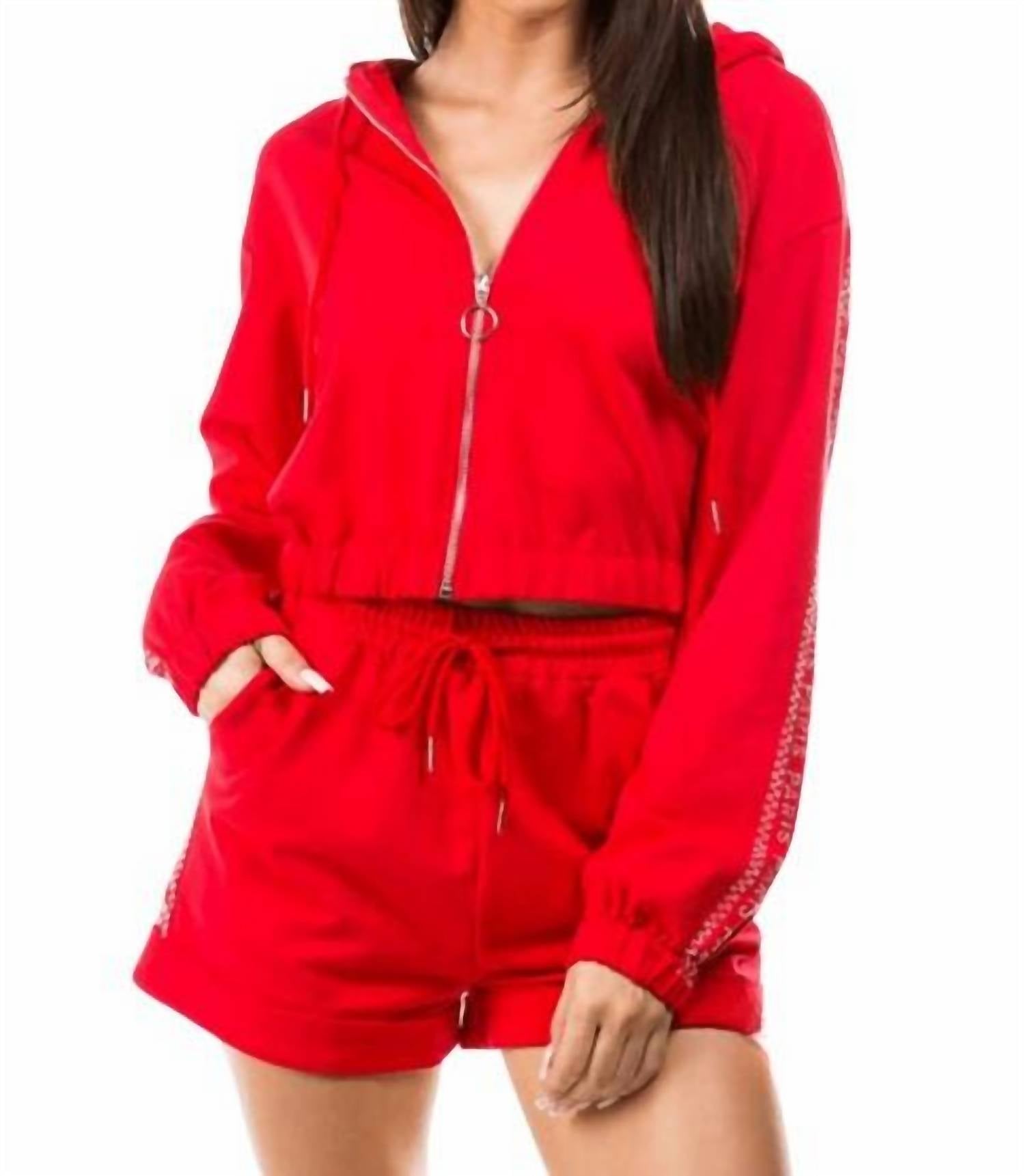 Fancy Fashion - Line in Paris Long Sleeve Hoodie and Short Set