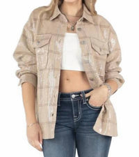 Miss Me - Women's Plaid Sequin Jacket