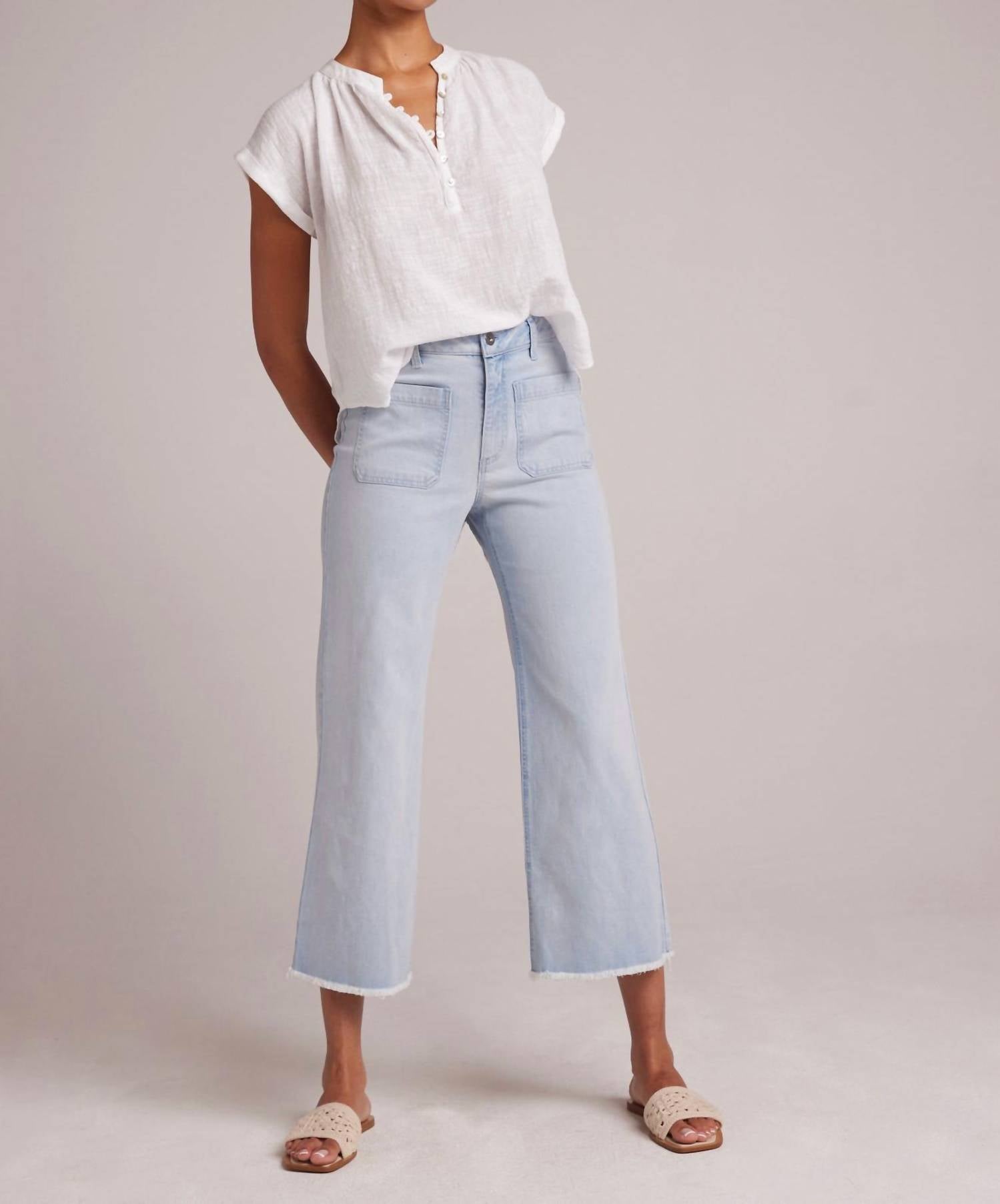 Bella Dahl - Sarah Frayed Hem Wide Leg Crop Pants