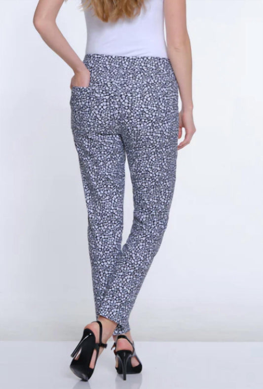 Multiples - Ditzy Floral Print Twill Ankle Pant