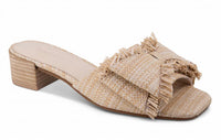 CHOCOLAT BLU Women's Chip Slide Sandals in natural raffia - women's sandal