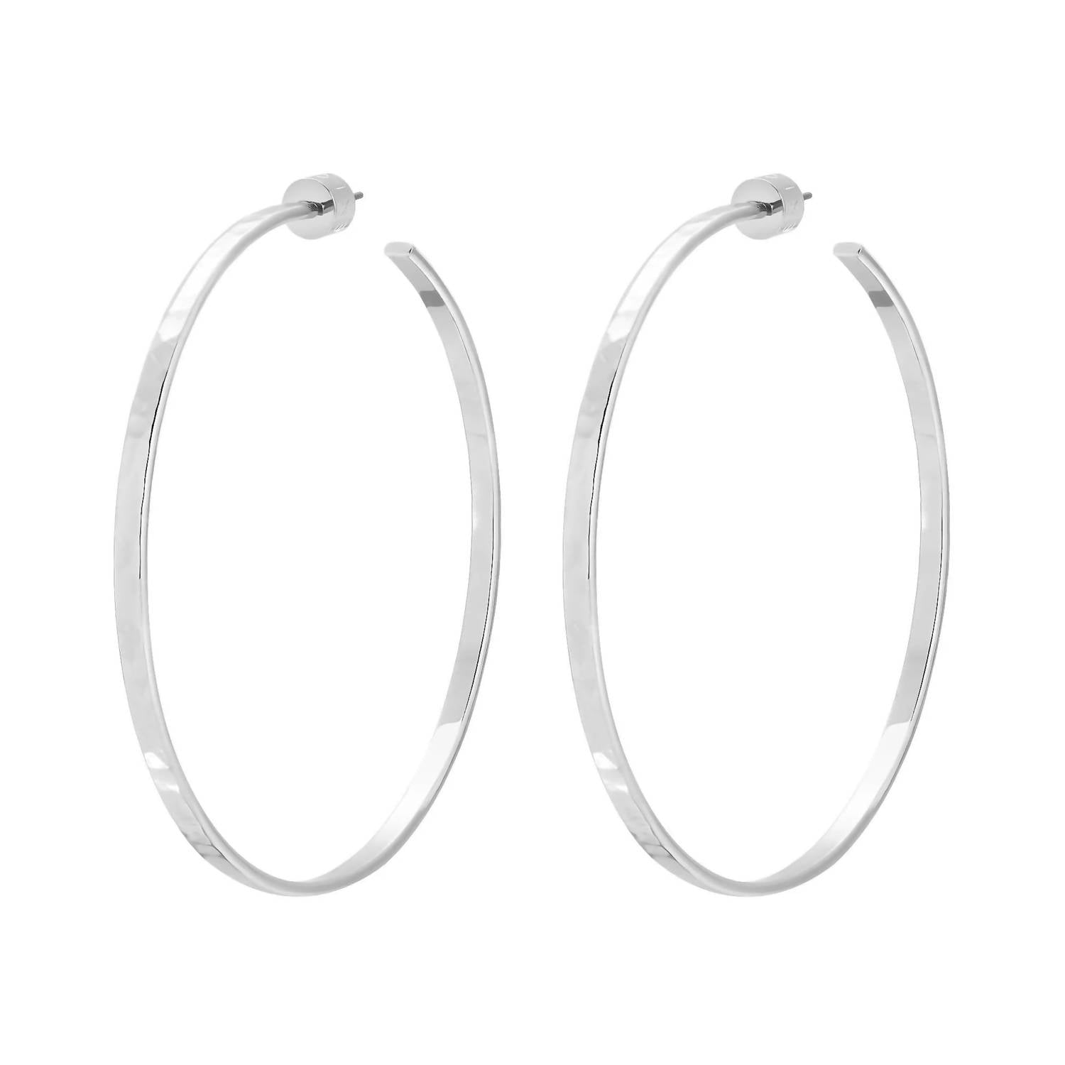 Eklexic - Women's 2.5" Hammered Hoop Earrings