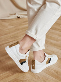 Fairfax & Favor Women Alexandra Trainer Shoes in tan navy - women's sneaker - view 4