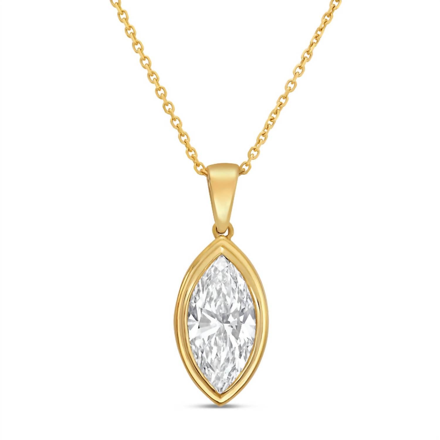 Diana M Jewels - Women's Marquise Lab-Grown Diamond Pendant Necklace (5.00 Ct) - Statement