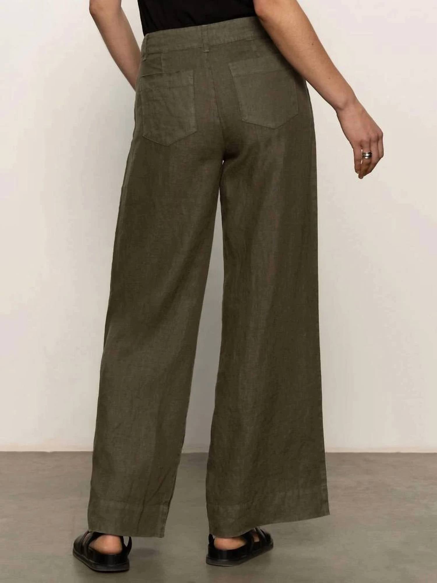 Sanctuary - Linen Marine Wide Leg Pant
