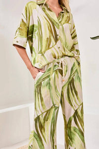 Tribal - Flowy Linen Dolman Elbow Sleeve Blouse