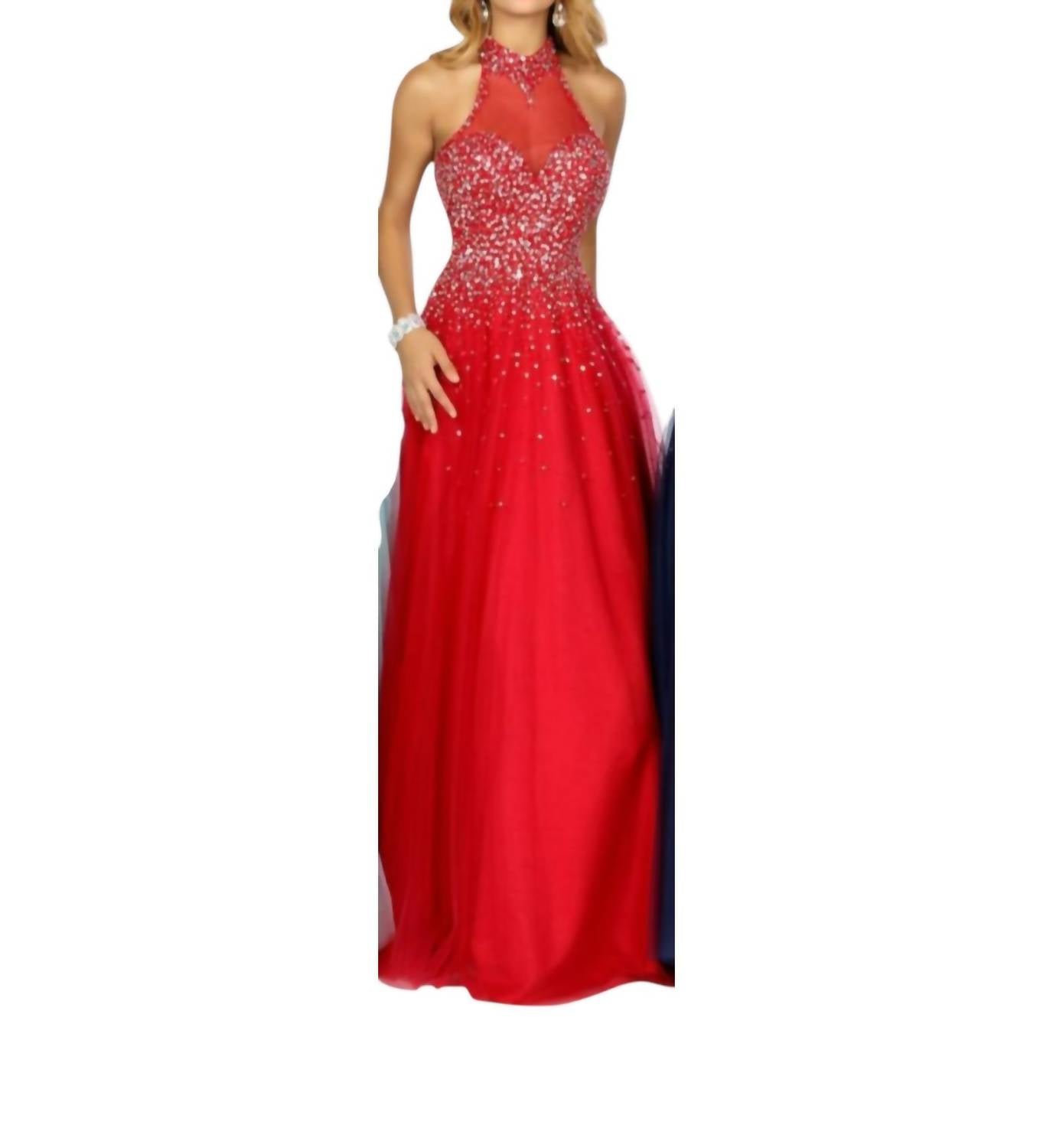 Karishma Creations - Sequined Halter Sleeveless Gown