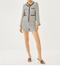 Lilly Pulitzer Kalara Boucle Jacket in coconut lurex houndstooth boucle - women's jacket - detail view