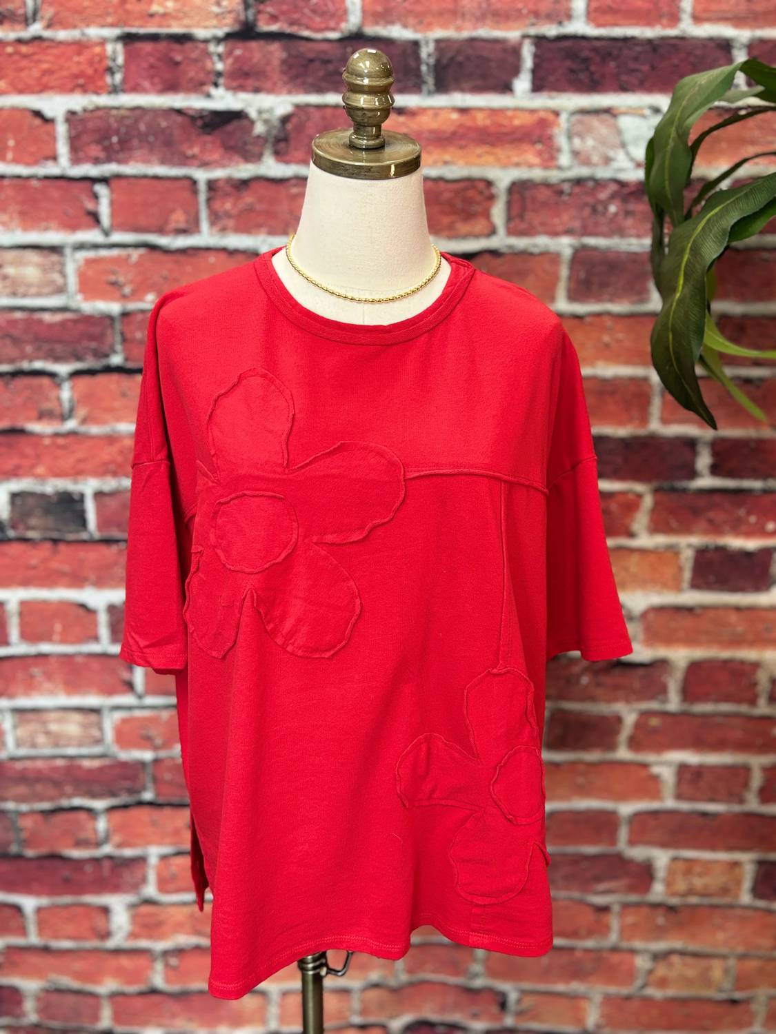 J.Her - Women's Cherry Blossom Oversized Cotton Top