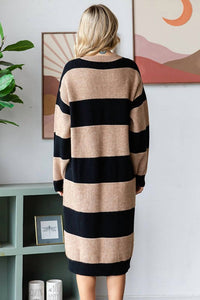 First Love - Striped Knit Sweater Dress