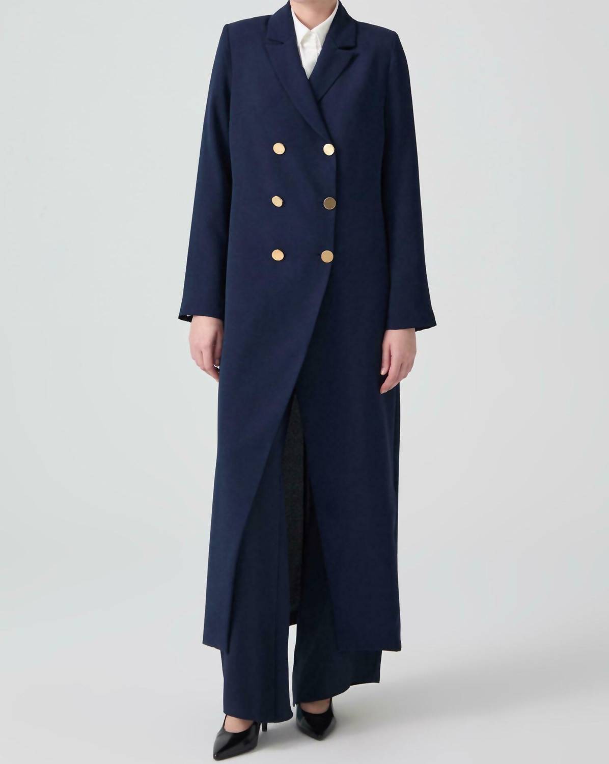 Touche Prive - Long Crepe Trench Coat