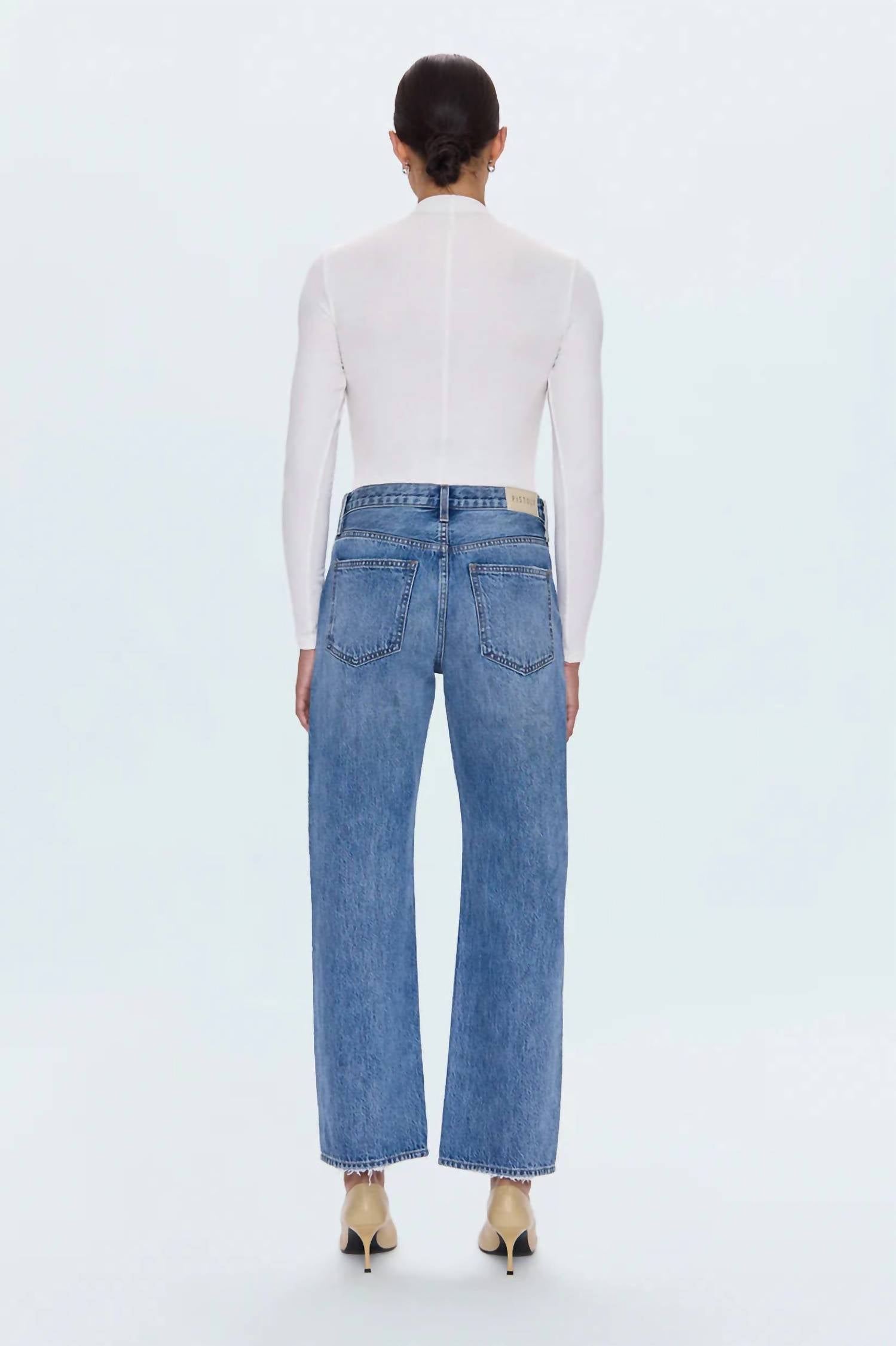 Pistola - Lexi Mid Rise Bowed Straight Leg Jean