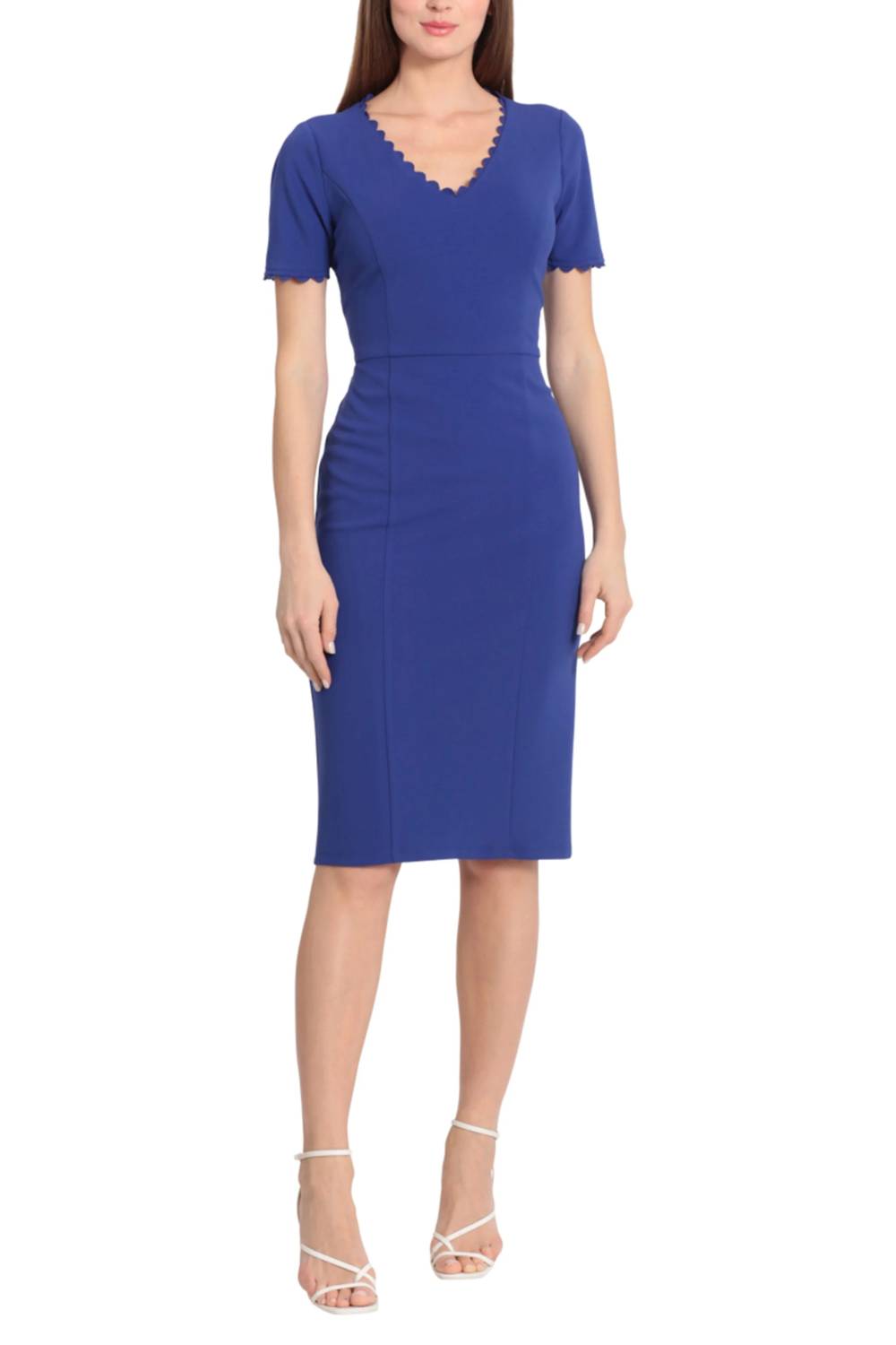 Maggy London - Ric Rac Trim Short-sleeve Dress