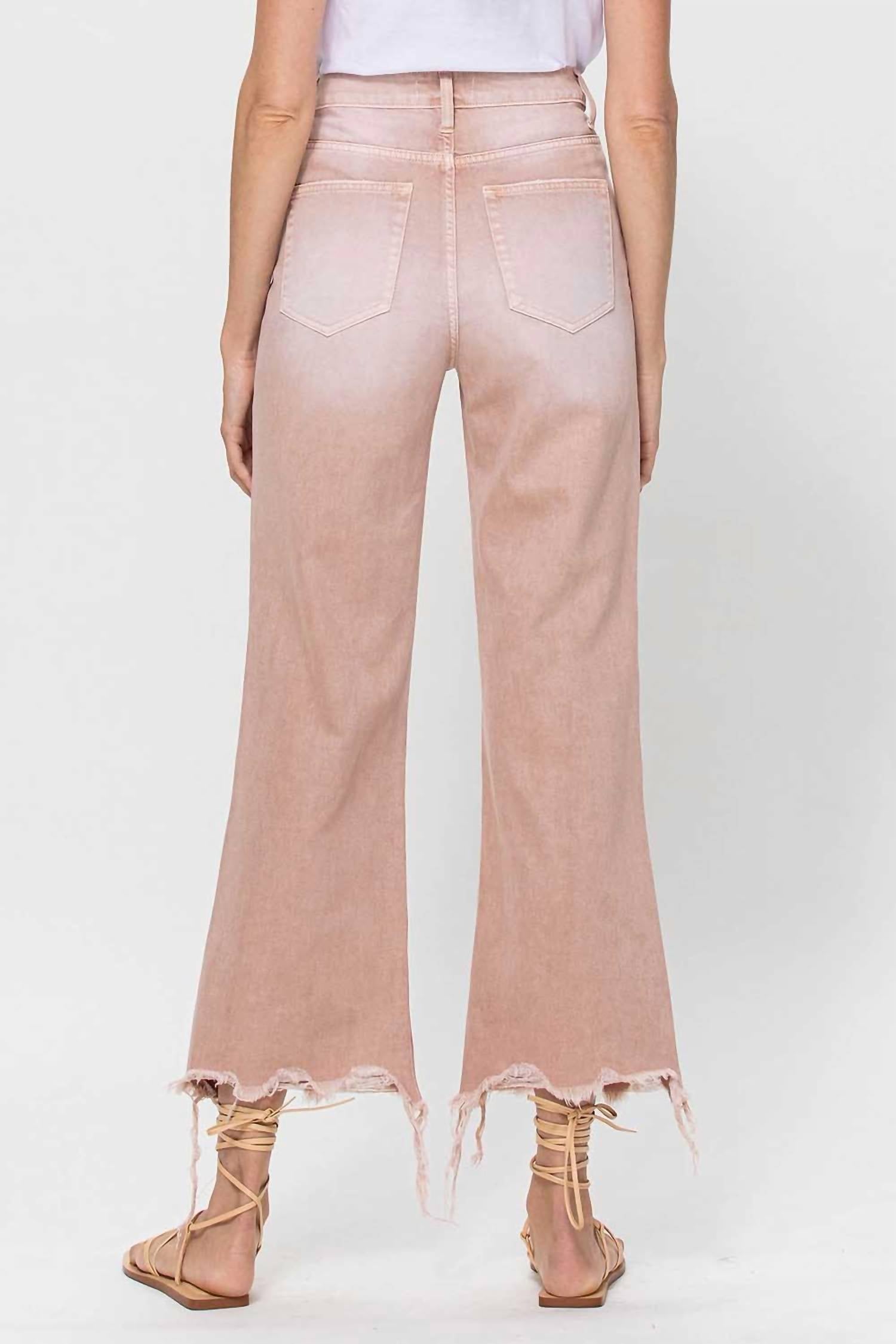 Vervet By Flying Monkey - 90's Vintage Super High Rise Crop Deconstructed Flare Jeans