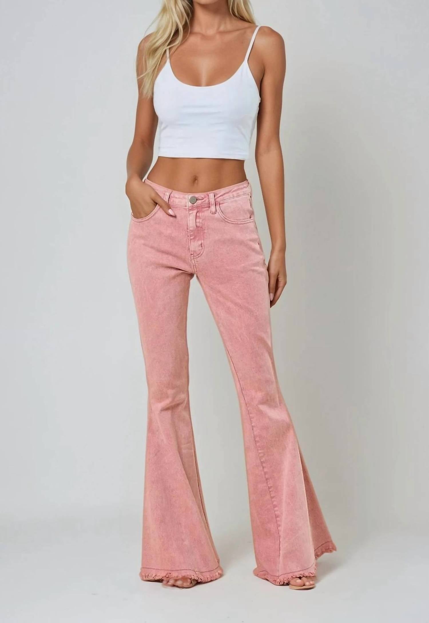 Wisteria Lane - Acid Washed Bell Bottom Jeans