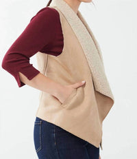 Fdj - Faux Suede Sherpa Lined Vest