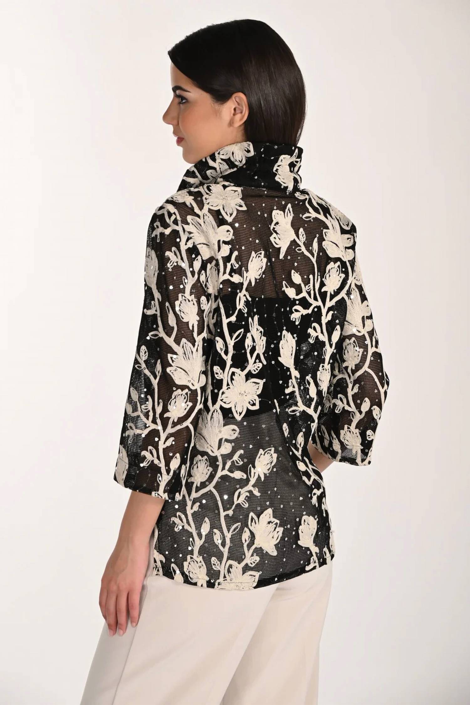 Frank Lyman - Floral Collar Top