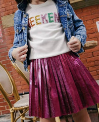 Lola + The Boys - Foil Pleated Skirt