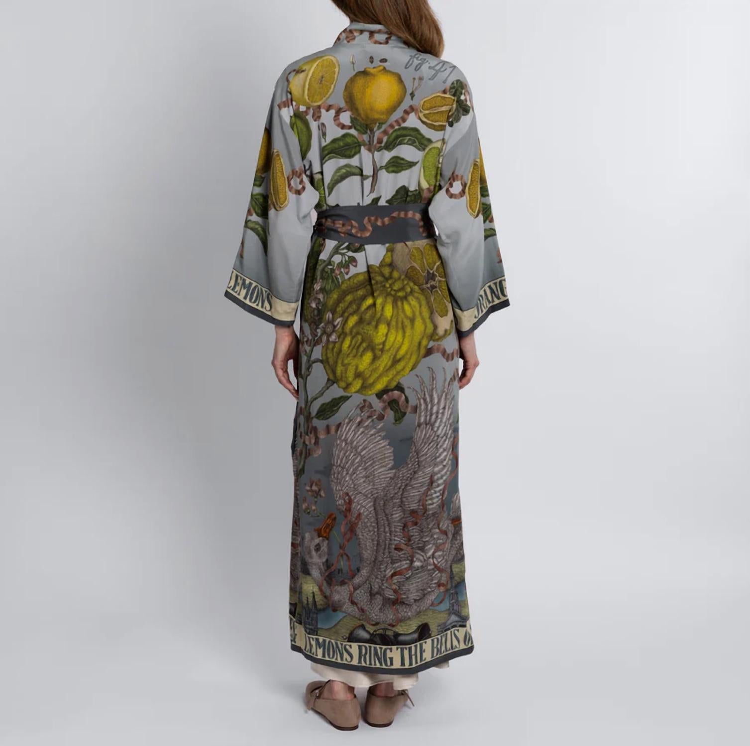 Sabina Savage - Oranges And Lemons Silk Robe