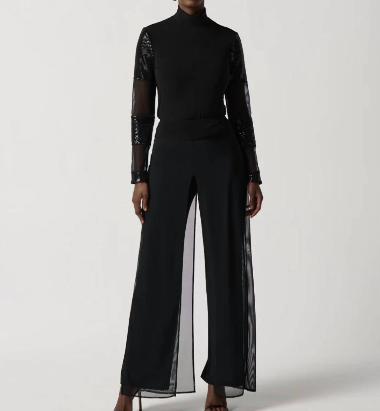 Joseph Ribkoff - Elegant Sheer Overlay Trousers
