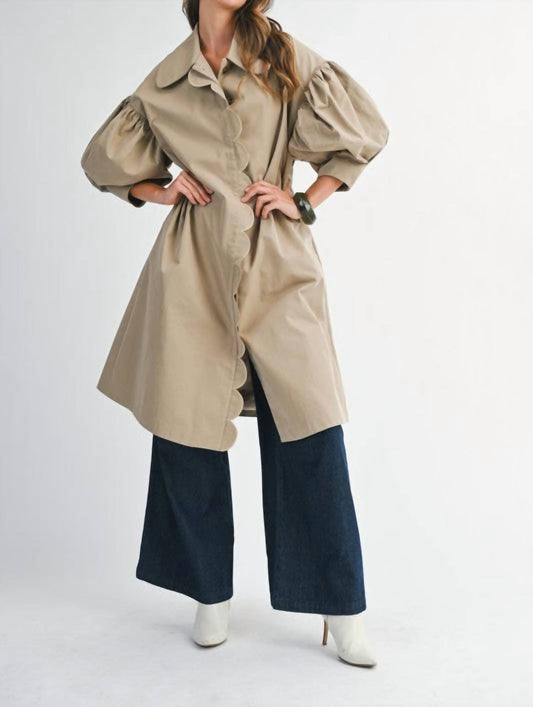 Mable - Classically Modern Scalloped Trench Coat