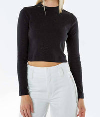 Etica - Bella Ribbed Mock Neck Top