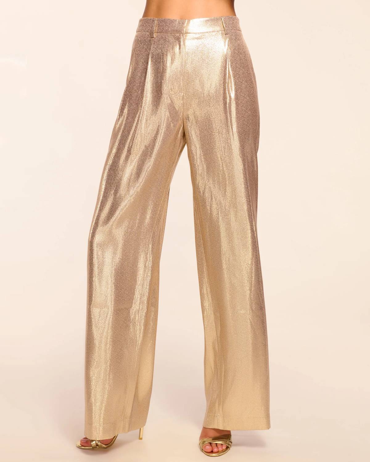 Ramy Brook - Izzy Silk Lamé Wide Leg Pants