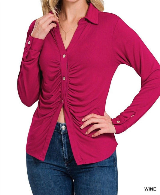 Zenana - Women's Button Up Beautiful Top