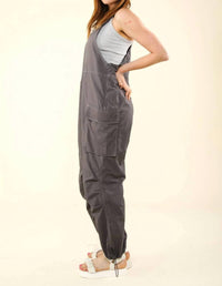 Very J - Casual Sleeveless Cargo Jumpsuit