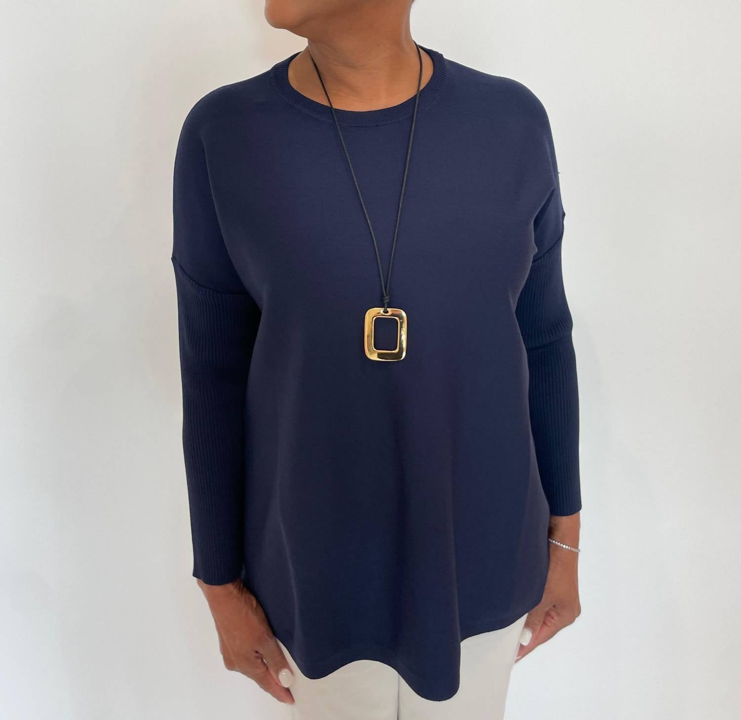 Billie - Wendy Knit Boxy Crewneck Long Sleeve Sweater